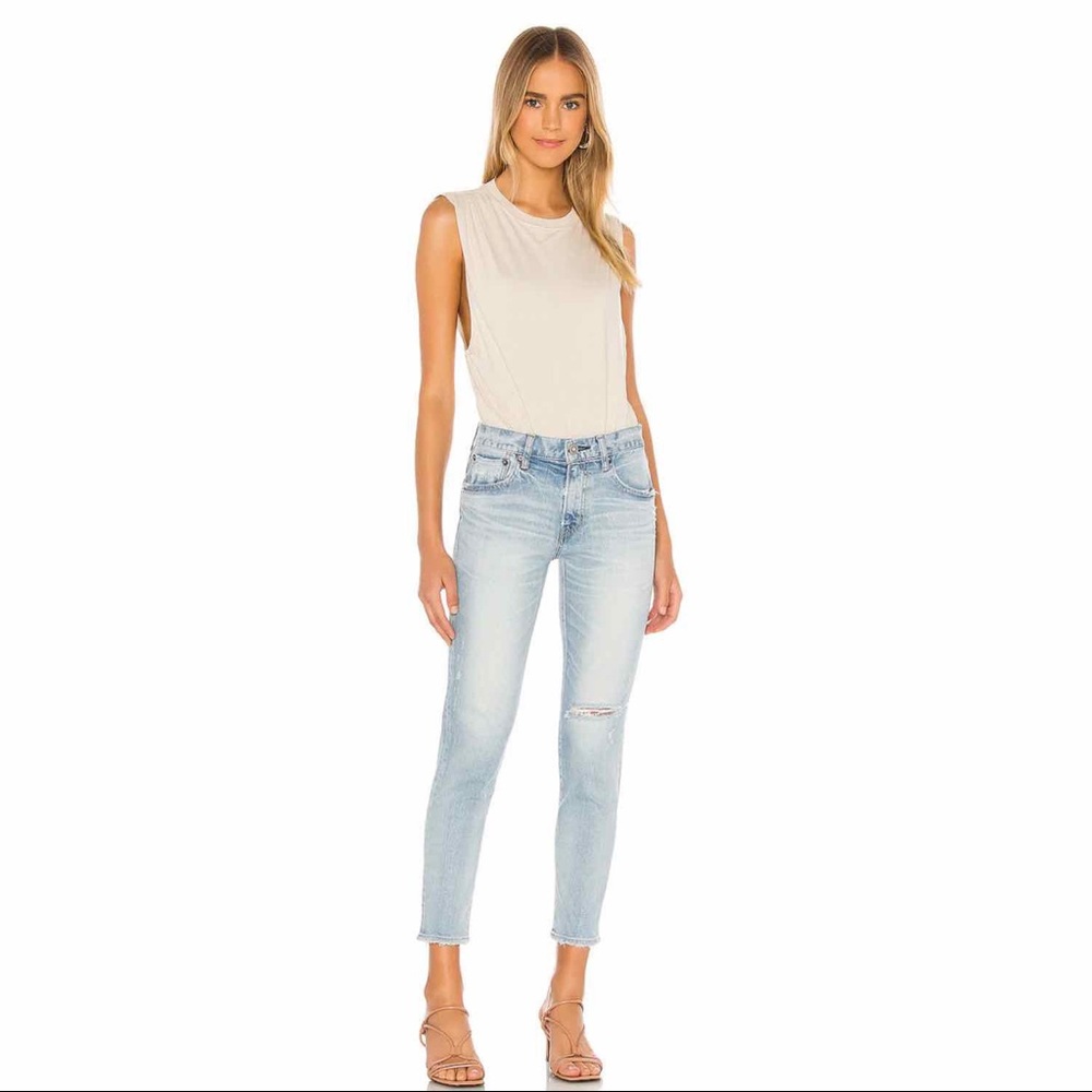 Moussy Vintage High Rise Vivian Skinny Jeans in Light Blue Size 26